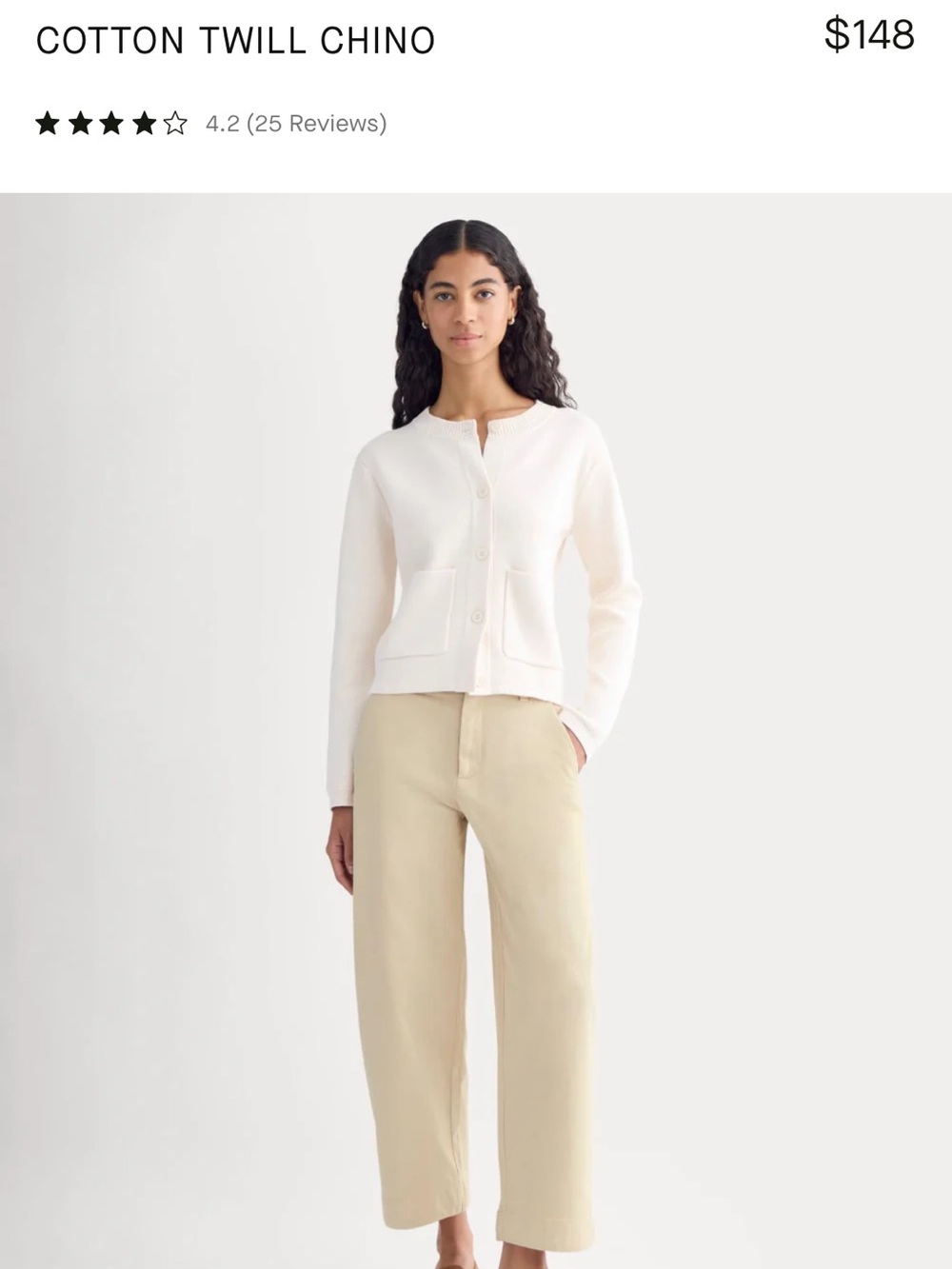 NWT Everlane Cotton Twill Chino Size 16 - Retail $148